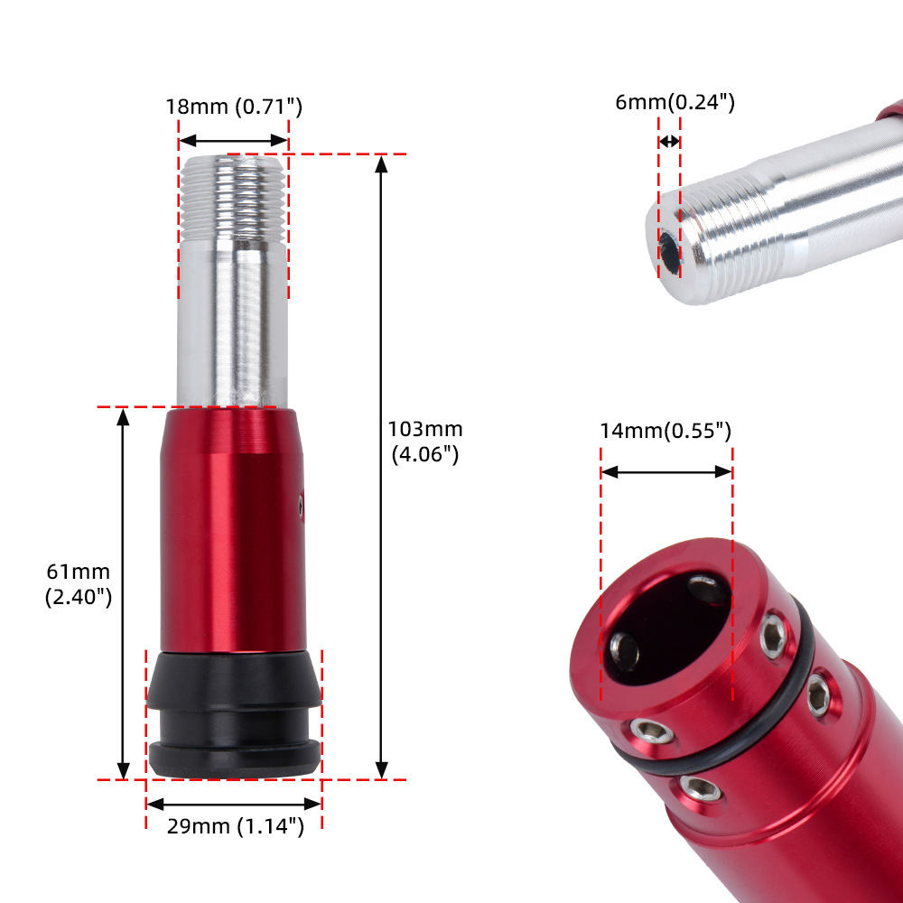 Knob Aluminum - อะแดปเตอร์หัวเกียร์อลูมิเนียมอัลลอยด์ M18 ข้อต่อฐานเกียร์รถยนต์ อัปเกรดเกียร์อัตโนมัติแบบสากล