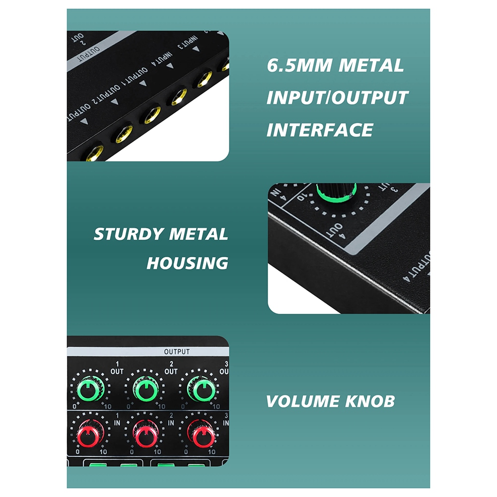 Audio Interface - (MEOF) -LQ04 มิกเซอร์ 4 ช่อง แอมพลิฟายเออร์หูฟัง