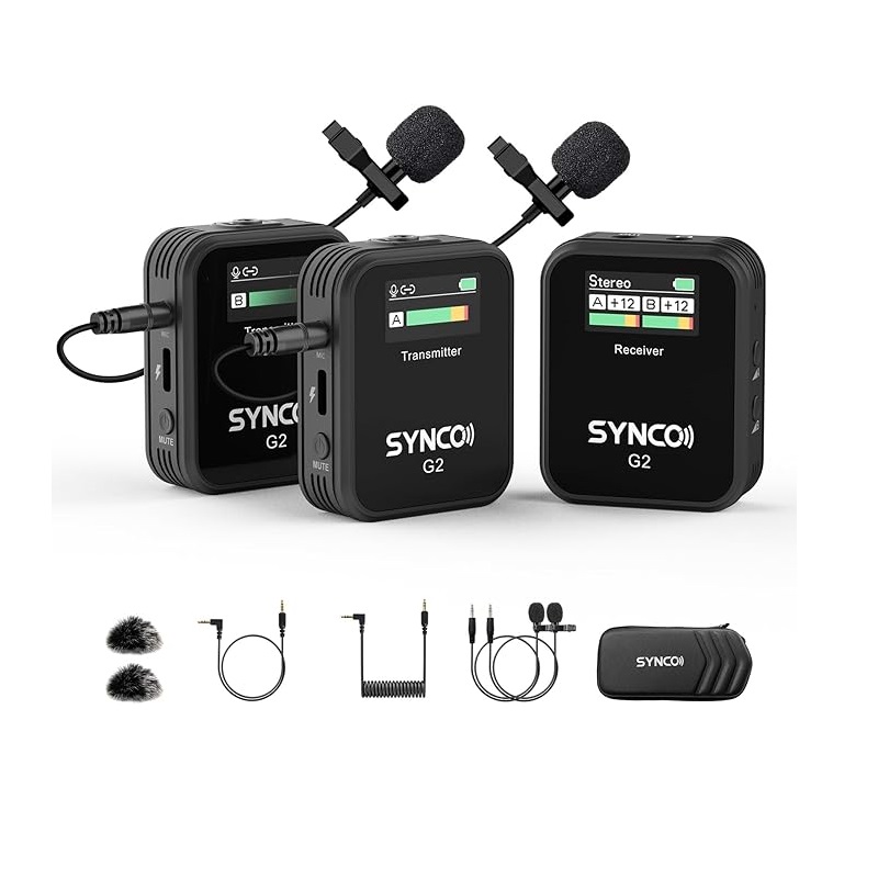 Microphone Capsule - ไมโครโฟนไร้สาย SYNCO รุ่น G2(A2) 2.4G แบบคู่