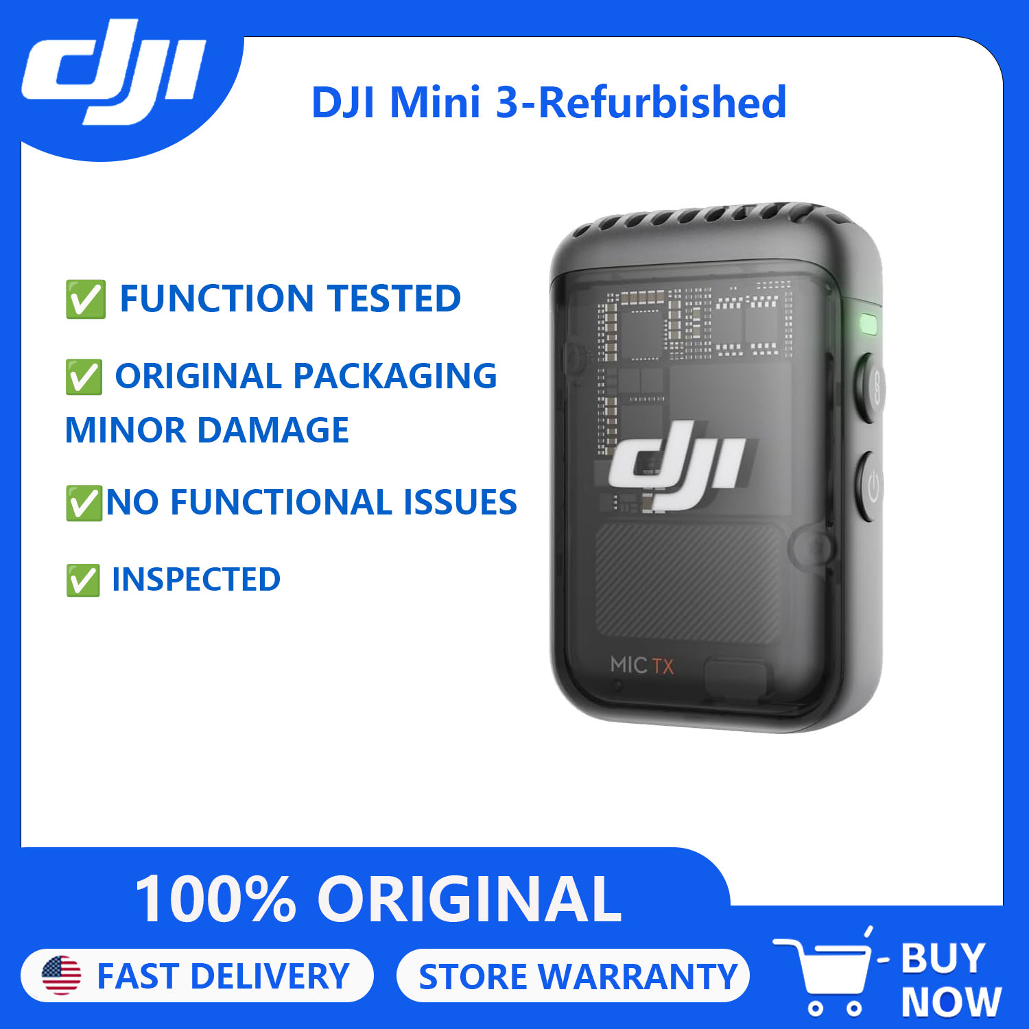Microphone Capsule - ไมโครโฟนไร้สายบลูทูธ DJI Mic 2 รุ่นปรับปรุงใหม่ พร้อมระบบตัดเสียงรบกวนอัจฉริยะ