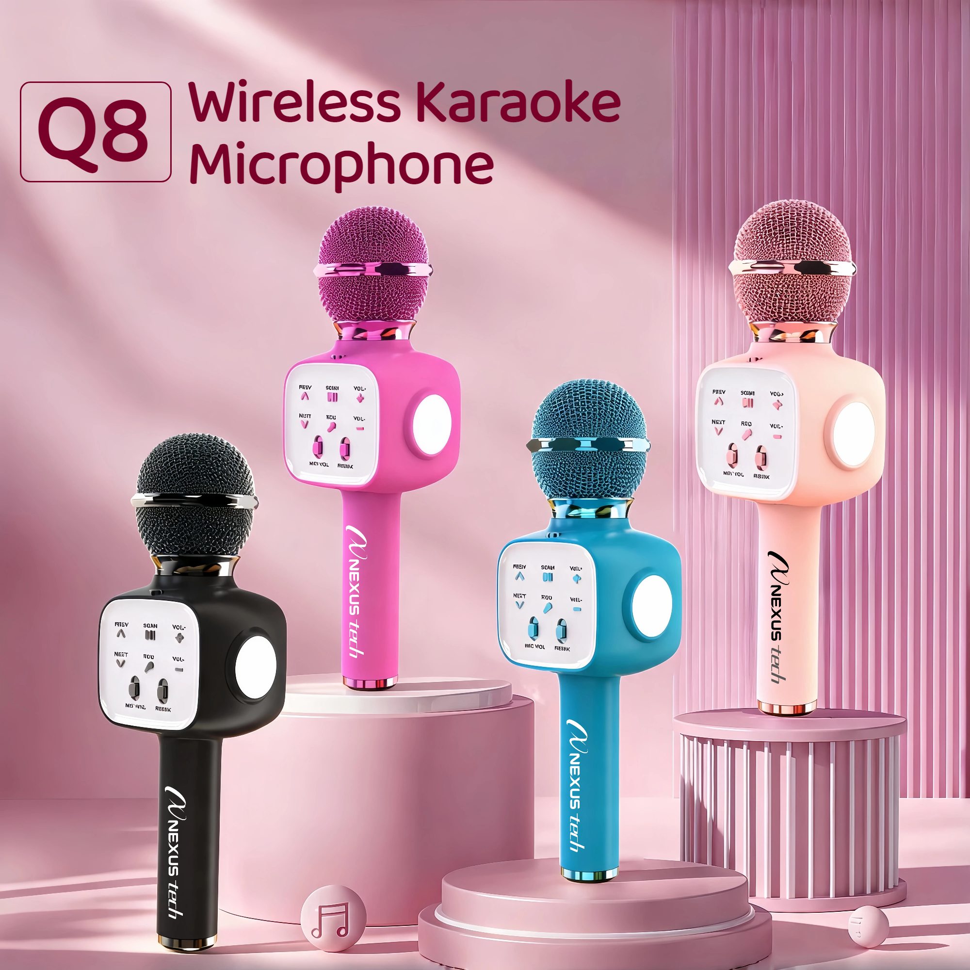 Speaker Kit - เครื่องคาราโอเกะไร้สายพรีเมียมสำหรับฮาโลวีน บลูทูธ 5.2 ลำโพงพกพา เปลี่ยนเสียงได้ ไฟ