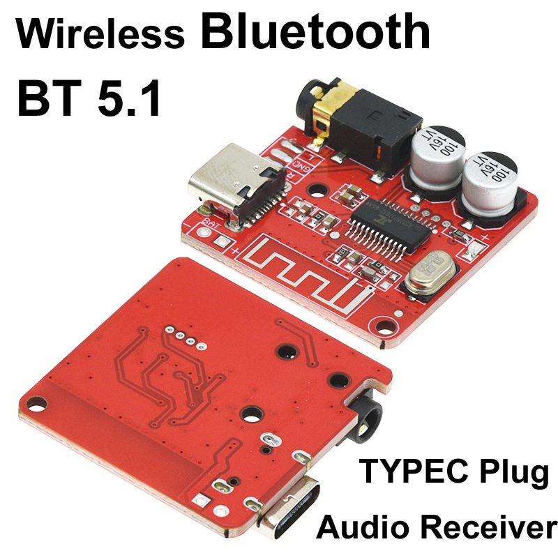 Audio Amplifier Board - TYPE-C DIY ไร้สายบลูทูธเครื่องรับสัญญาณเสียง BT 5.1 MP3